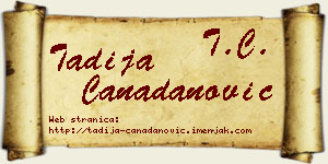 Tadija Čanadanović vizit kartica